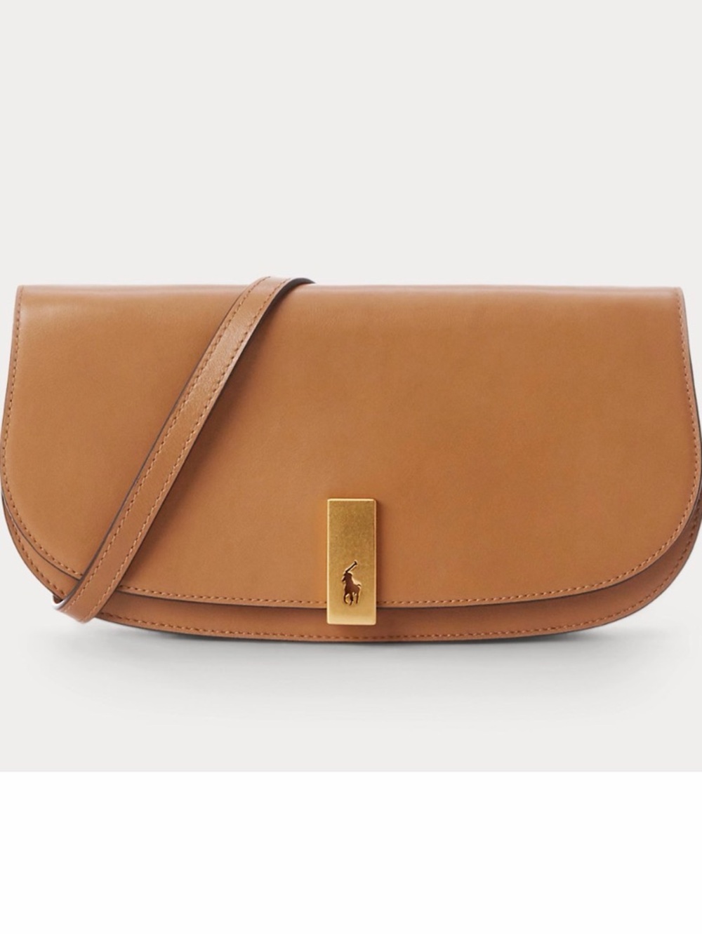 Polo Ralph Lauren Tan Leather Shoulder ID Bag